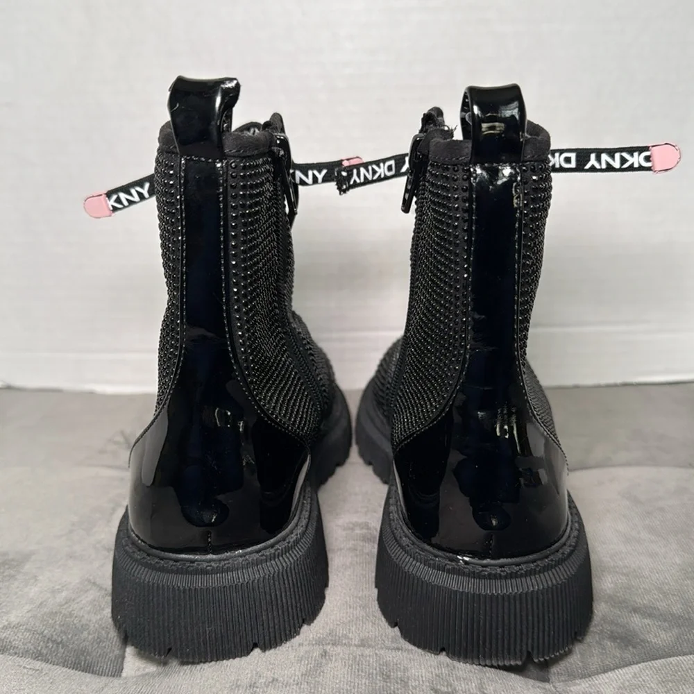 DKNY Girls Ava Speed Moto Sparkle Boots Size 4 NWOT